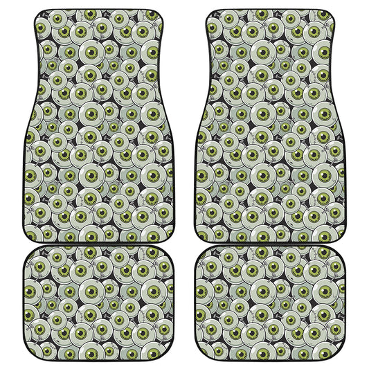 Frankenstein Eyeball Pattern Print Front and Back Car Floor Mats