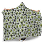 Frankenstein Eyeball Pattern Print Hooded Blanket