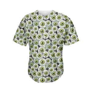 Frankenstein Eyeball Pattern Print Men's Baseball Jersey