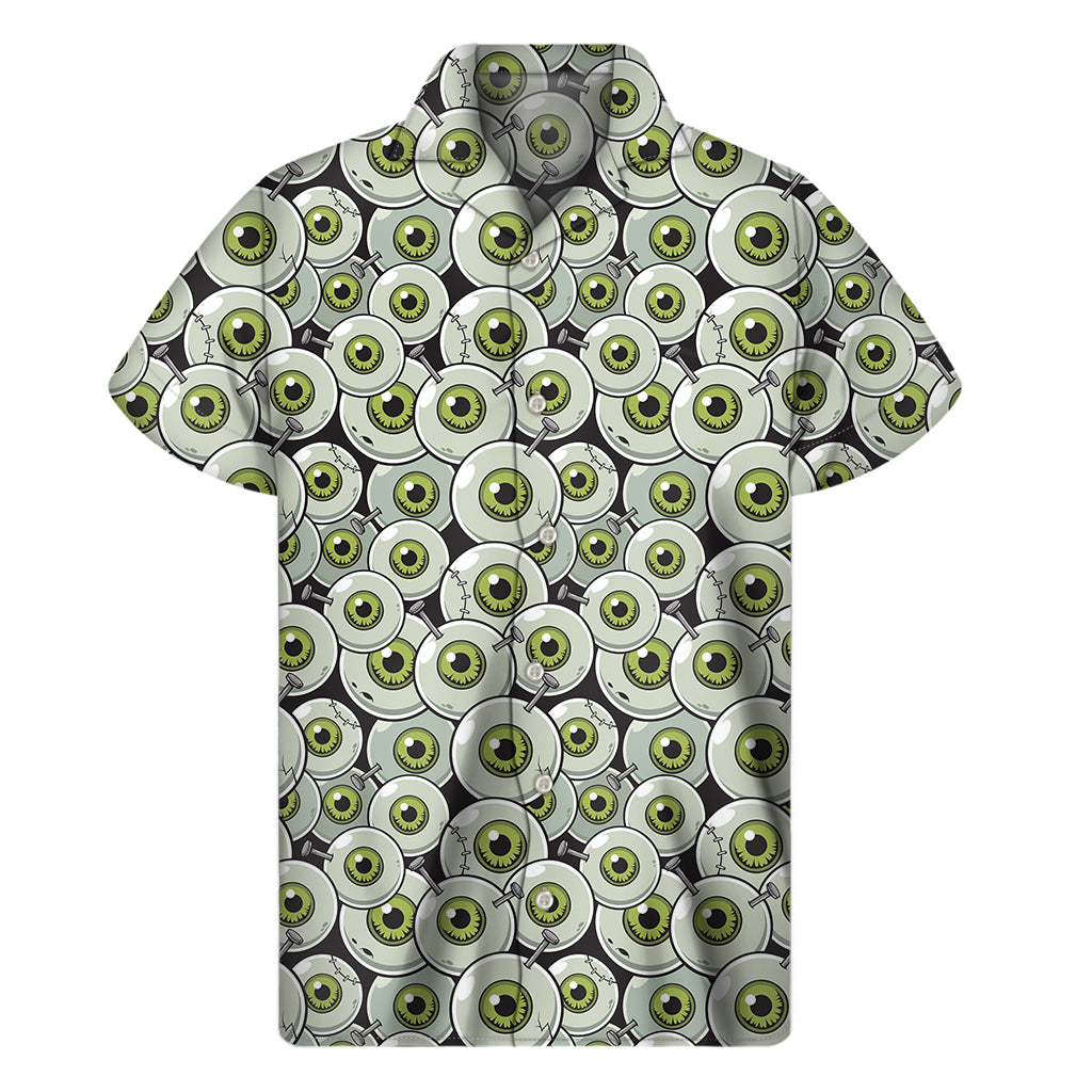 Frankenstein Eyeball Pattern Print Men's Short Sleeve Shirt