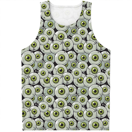Frankenstein Eyeball Pattern Print Men's Tank Top
