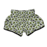 Frankenstein Eyeball Pattern Print Muay Thai Boxing Shorts