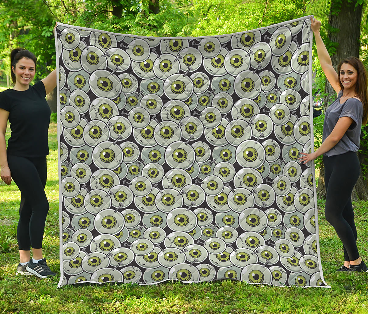 Frankenstein Eyeball Pattern Print Quilt