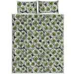 Frankenstein Eyeball Pattern Print Quilt Bed Set