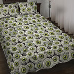 Frankenstein Eyeball Pattern Print Quilt Bed Set