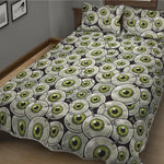 Frankenstein Eyeball Pattern Print Quilt Bed Set