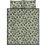 Frankenstein Eyeball Pattern Print Quilt Bed Set