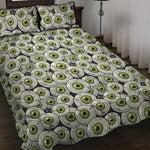 Frankenstein Eyeball Pattern Print Quilt Bed Set