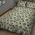 Frankenstein Eyeball Pattern Print Quilt Bed Set