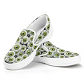 Frankenstein Eyeball Pattern Print White Slip On Sneakers