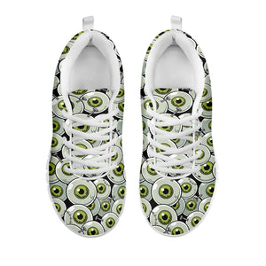 Frankenstein Eyeball Pattern Print White Sneakers