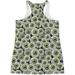 Frankenstein Eyeball Pattern Print Women's Racerback Tank Top