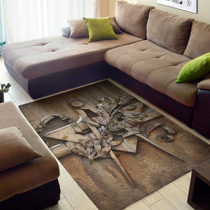 Freemasonry Emblem Print Area Rug