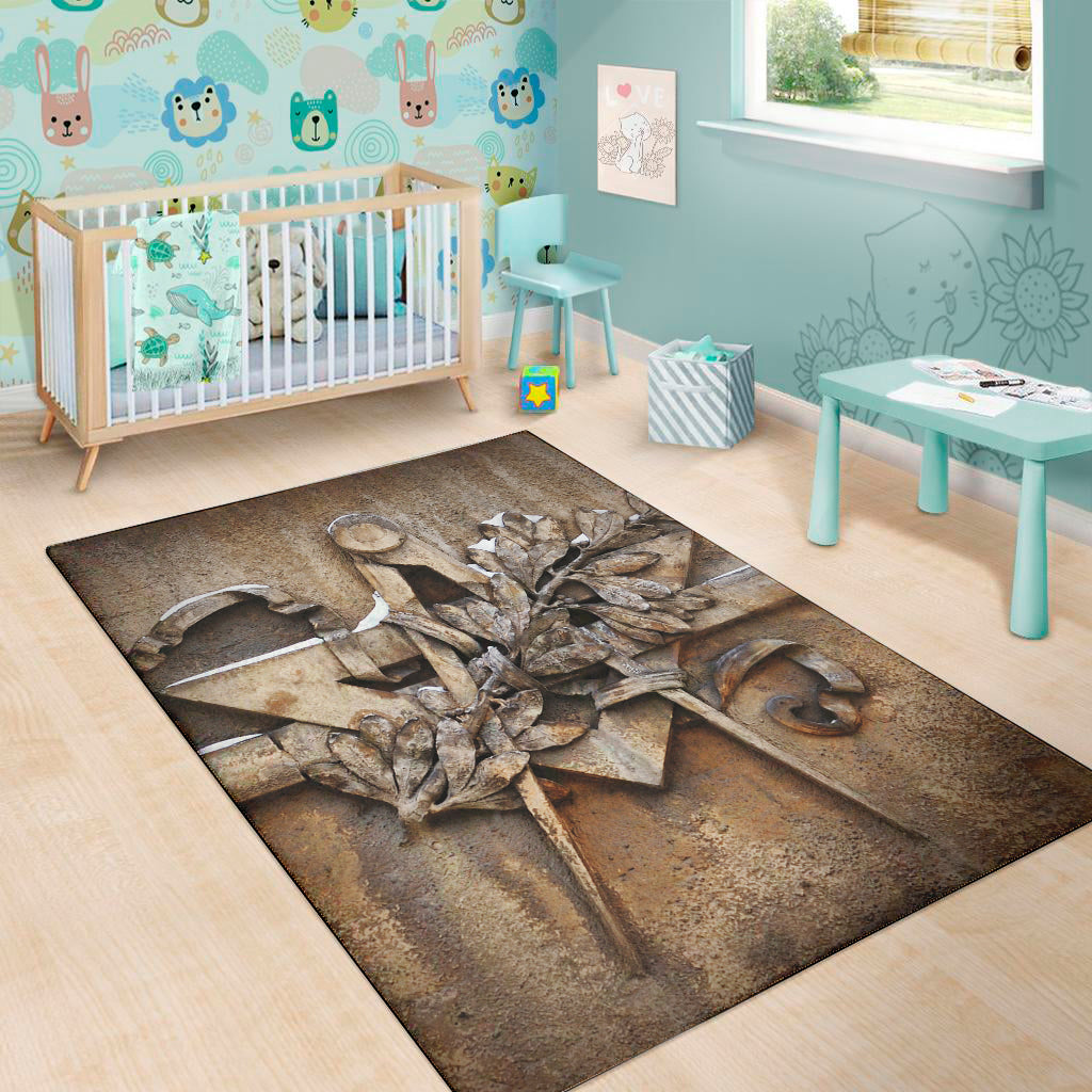 Freemasonry Emblem Print Area Rug