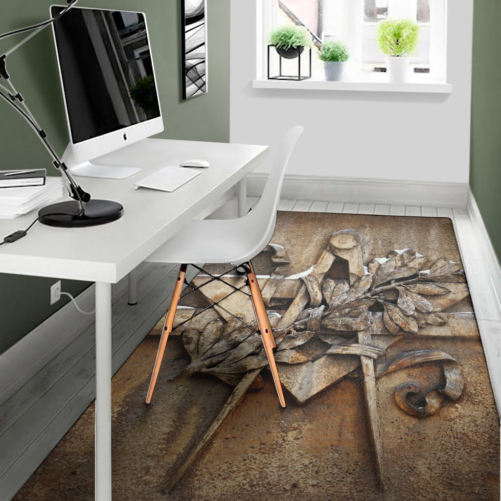 Freemasonry Emblem Print Area Rug