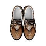 Freemasonry Emblem Print Black Slip On Shoes