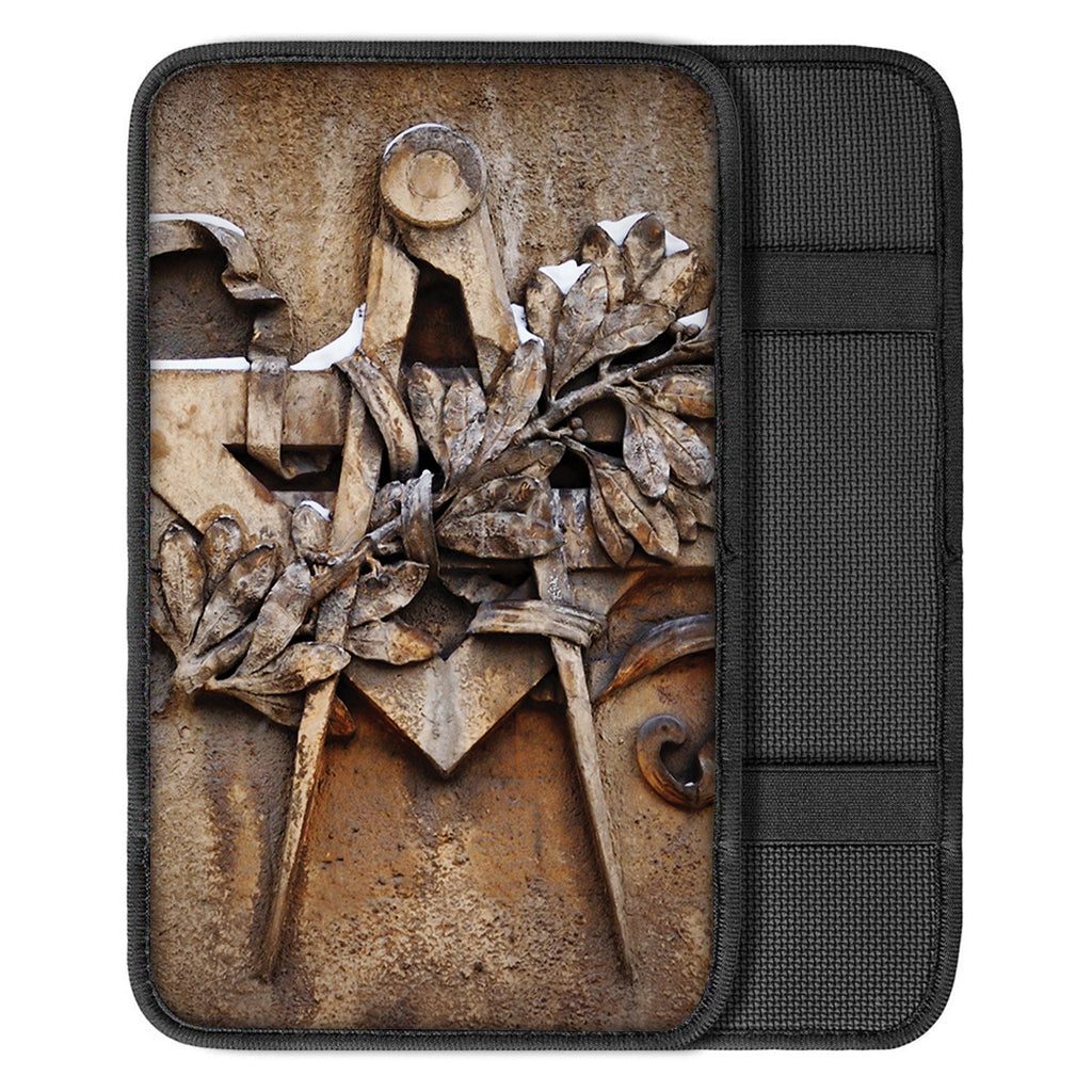 Freemasonry Emblem Print Car Center Console Cover