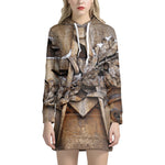 Freemasonry Emblem Print Hoodie Dress