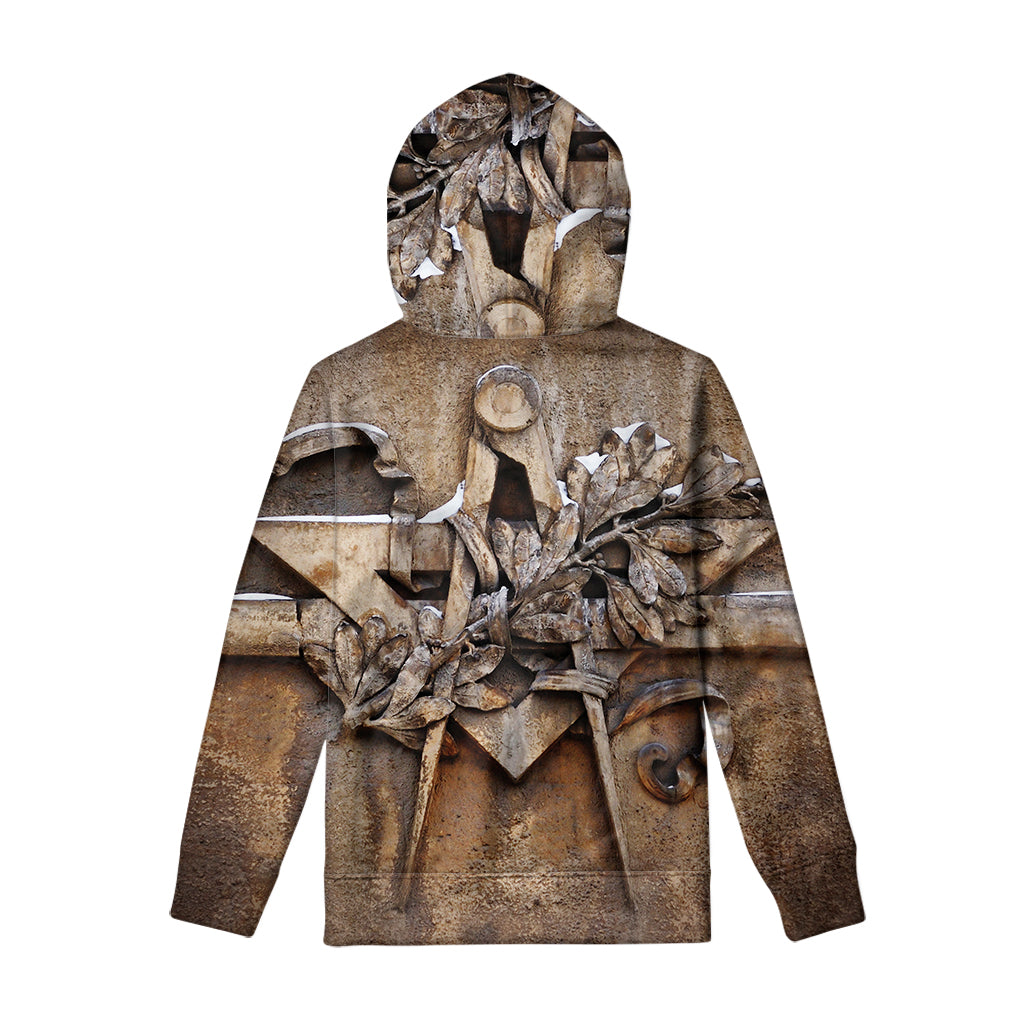 Freemasonry Emblem Print Pullover Hoodie