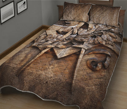 Freemasonry Emblem Print Quilt Bed Set