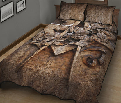 Freemasonry Emblem Print Quilt Bed Set