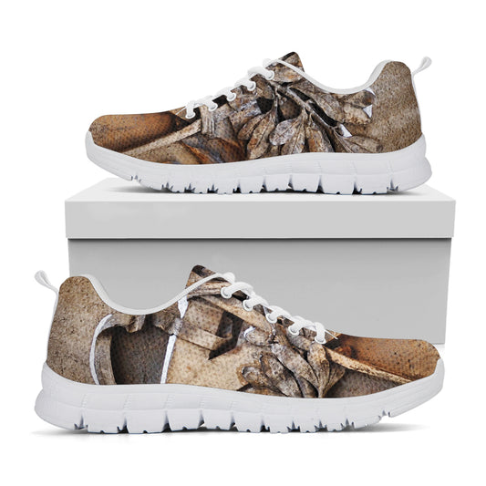 Freemasonry Emblem Print White Sneakers