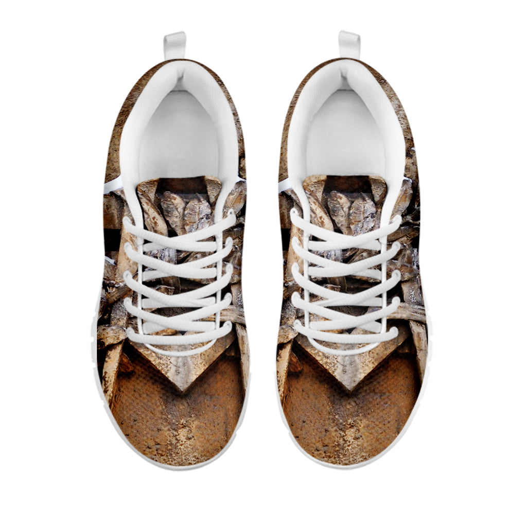 Freemasonry Emblem Print White Sneakers
