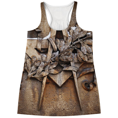 Freemasonry Emblem Print Women's Racerback Tank Top