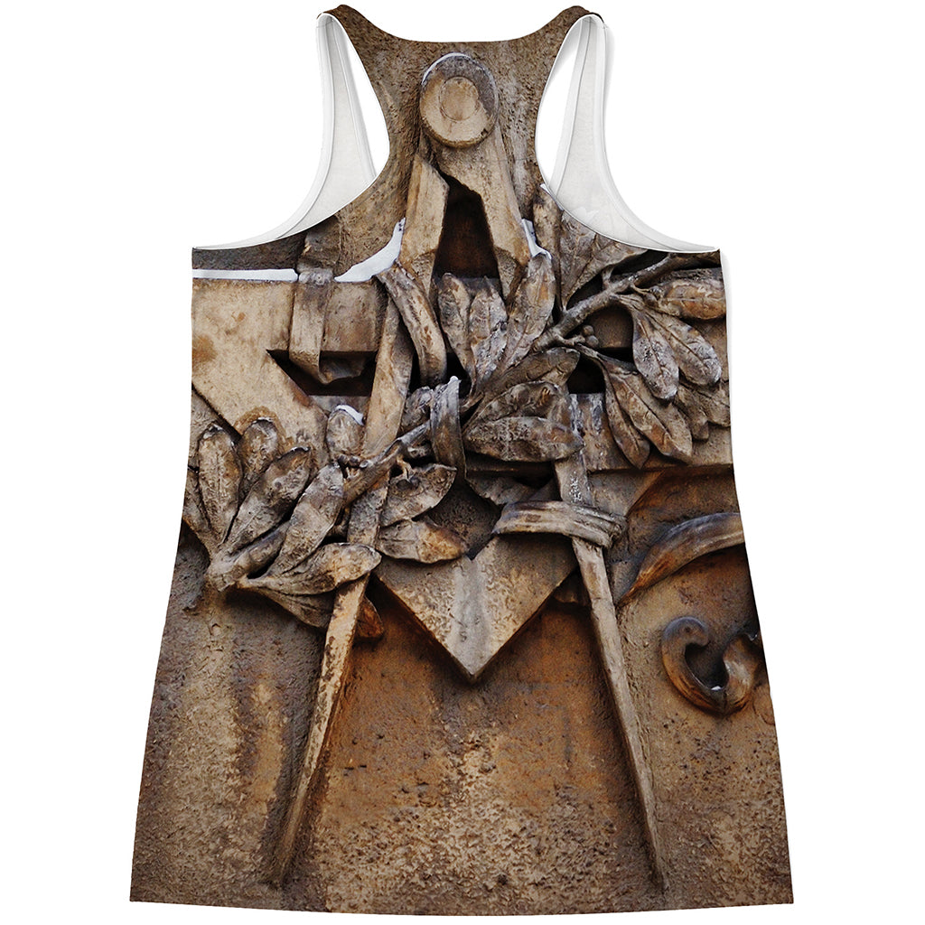 Freemasonry Emblem Print Women's Racerback Tank Top