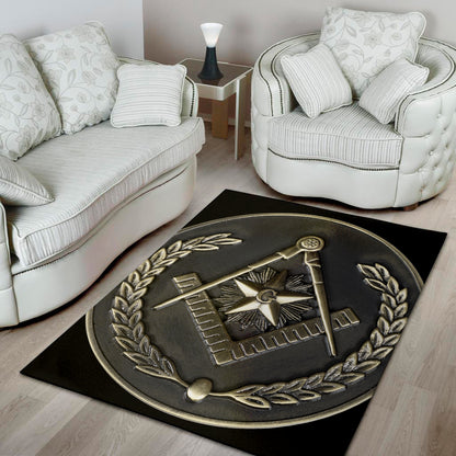 Freemasonry Medal Print Area Rug