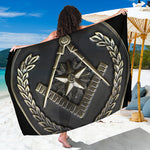 Freemasonry Medal Print Beach Sarong Wrap