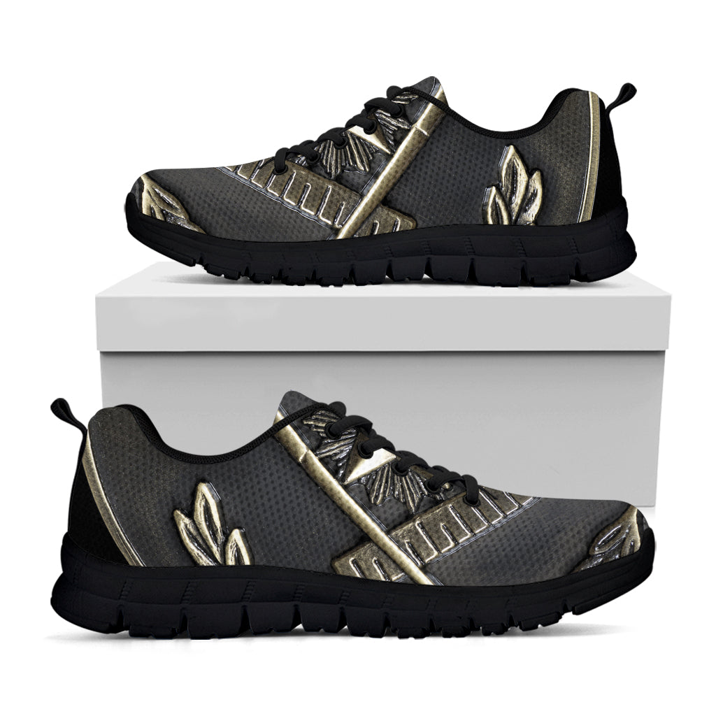 Freemasonry Medal Print Black Sneakers