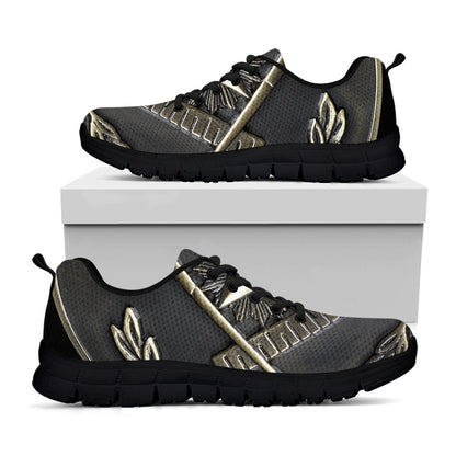 Freemasonry Medal Print Black Sneakers