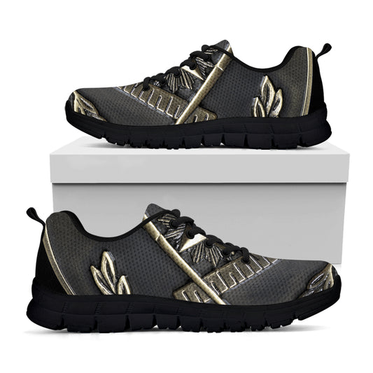 Freemasonry Medal Print Black Sneakers