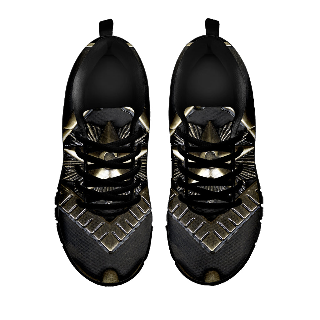 Freemasonry Medal Print Black Sneakers
