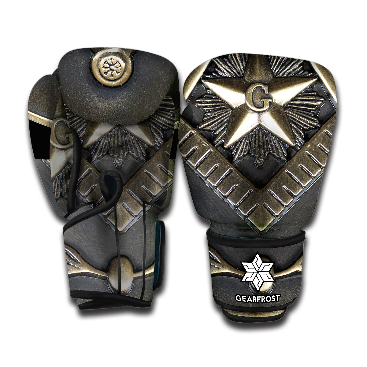 Freemasonry Medal Print Boxing Gloves