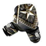 Freemasonry Medal Print Boxing Gloves