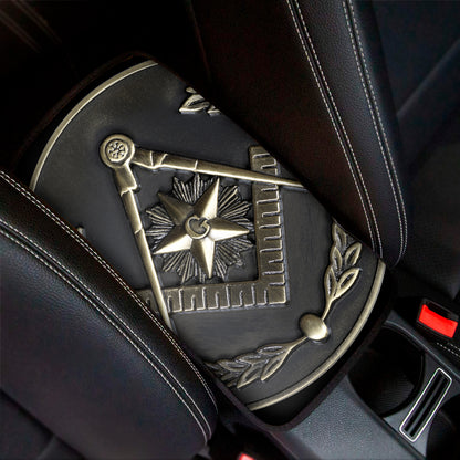 Freemasonry Medal Print Car Center Console Cover