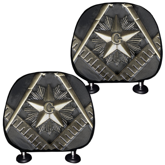 Freemasonry Medal Print Car Headrest Covers