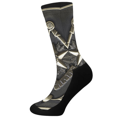 Freemasonry Medal Print Crew Socks