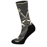 Freemasonry Medal Print Crew Socks