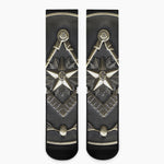 Freemasonry Medal Print Crew Socks