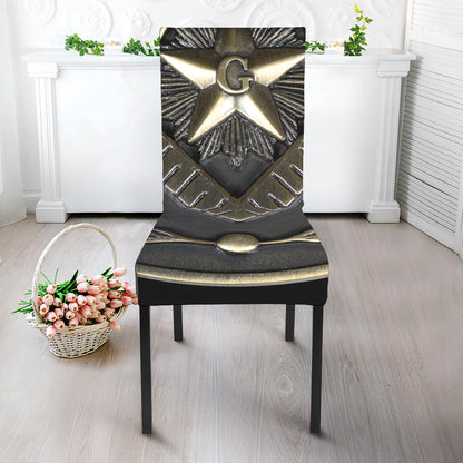 Freemasonry Medal Print Dining Chair Slipcover