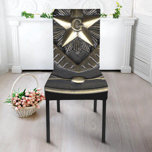 Freemasonry Medal Print Dining Chair Slipcover