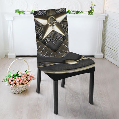 Freemasonry Medal Print Dining Chair Slipcover