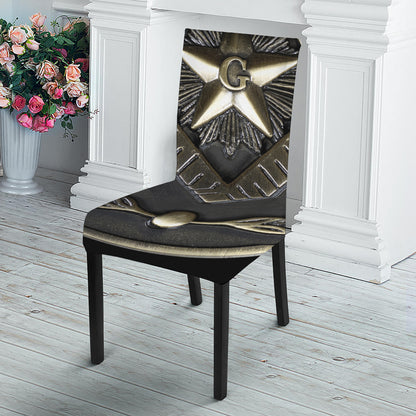 Freemasonry Medal Print Dining Chair Slipcover