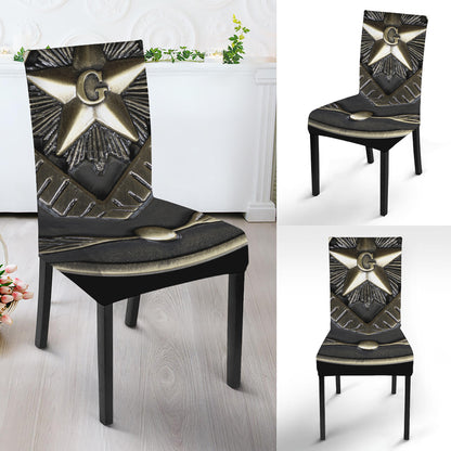 Freemasonry Medal Print Dining Chair Slipcover