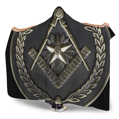 Freemasonry Medal Print Hooded Blanket