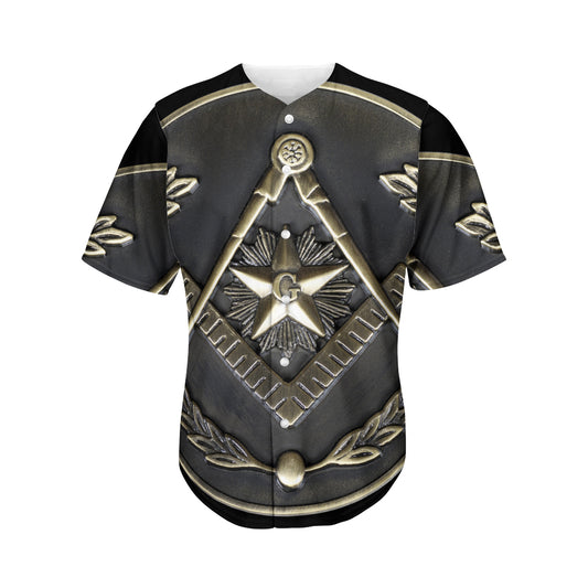 Freemasonry Medal Print Men's Baseball Jersey