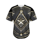 Freemasonry Medal Print Men's Baseball Jersey